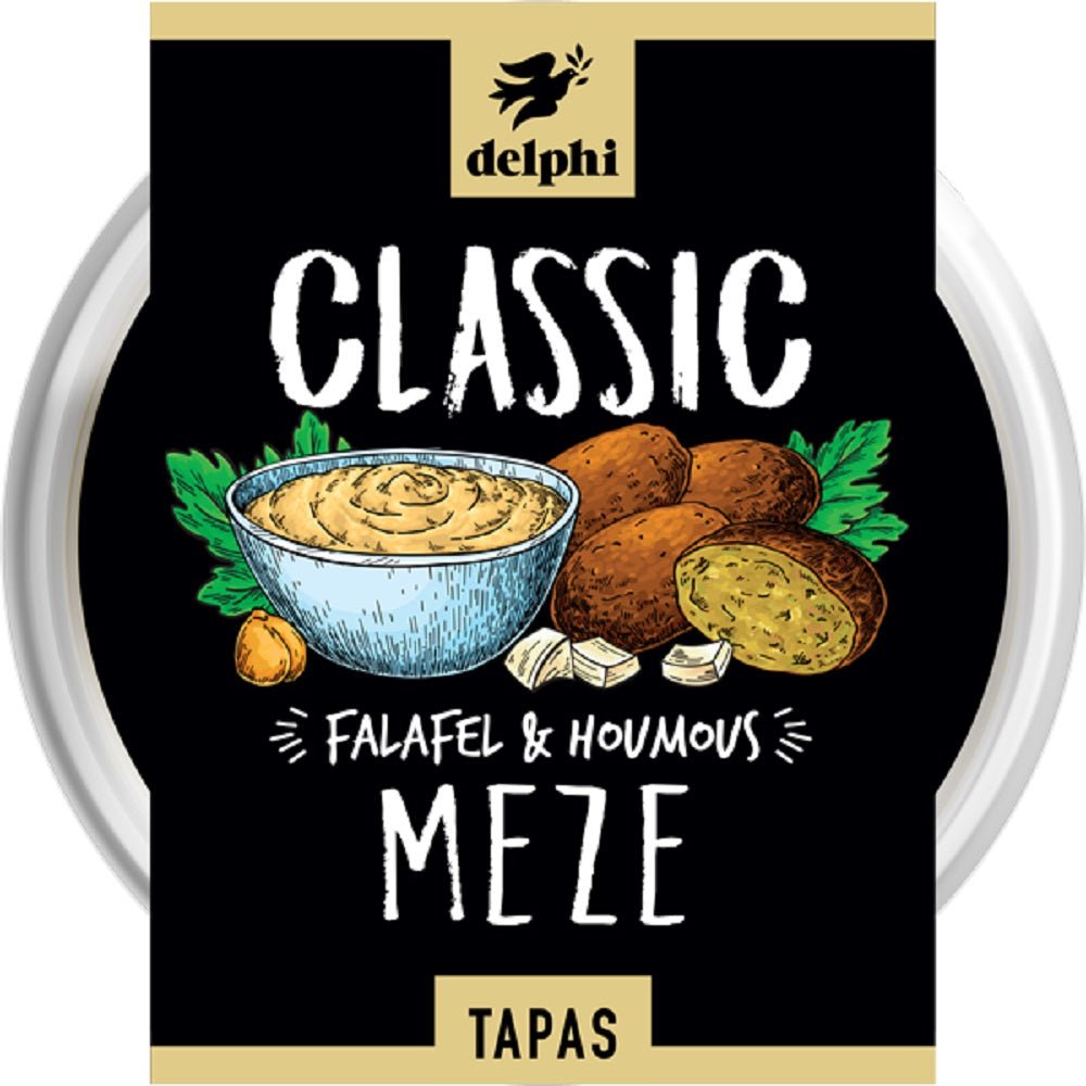 Meze - 4 Falafel & Fresh Houmous Dip 185g - Greenlands Health Store