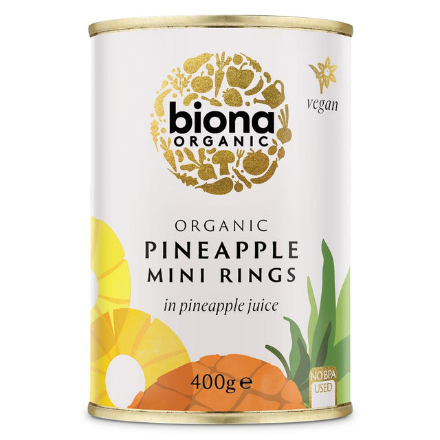 Mini Pineapple Rings in Pineapple Juice Organic 400g - Greenlands Health Store