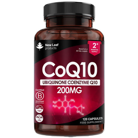 CoQ10 Capsules - Co Enzyme 200mg 120 Vegan Capsules - Greenlands Health Store