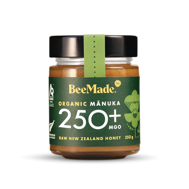 BeeMade Organic New Zealand Manuka Honey MGO 250+ 250g - Greenlands Health Store