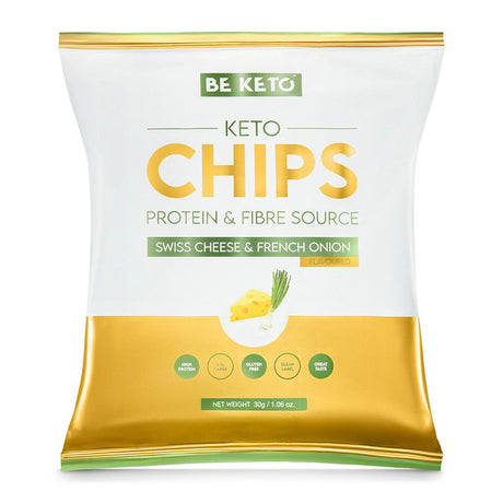 BeKeto Keto Chips Swiss Cheese & French Onion 30g - Greenlands Health Store