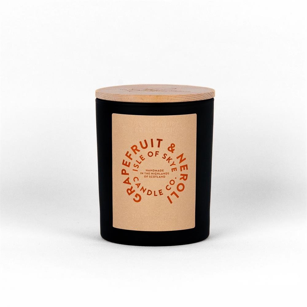 Grapefruit & Neroli Black Candle 9.5cm x 8cm x 8cm - Greenlands Health Store