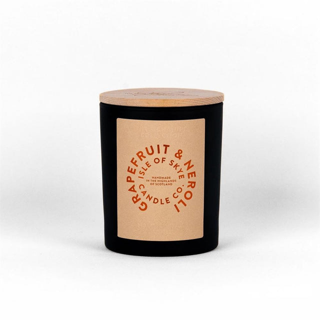 Grapefruit & Neroli Black Candle 9.5cm x 8cm x 8cm - Greenlands Health Store