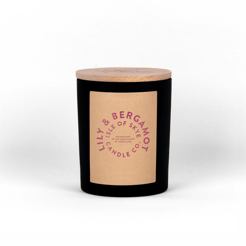 Lily & Bergamot Natural Wax Candle 9.5cm x 8cm x 8cm - Greenlands Health Store