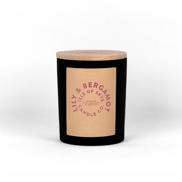 Lily & Bergamot Natural Wax Candle 9.5cm x 8cm x 8cm - Greenlands Health Store