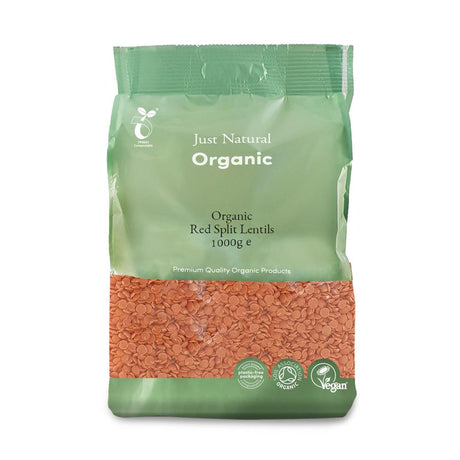 Organic Red Split Lentils 1kg - Greenlands Health Store