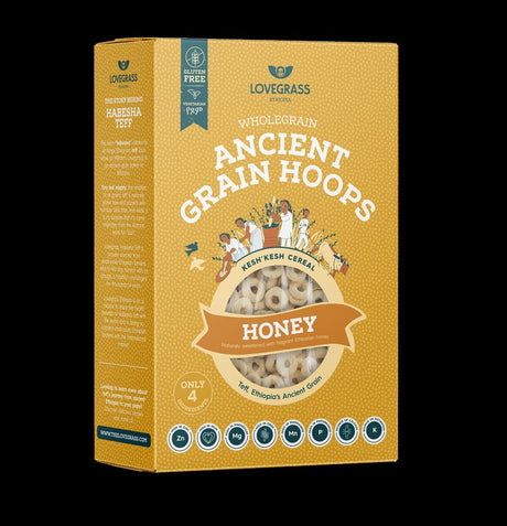 Wholegrain Ancient Grain Honey Hoops - 350g - Greenlands Health Store