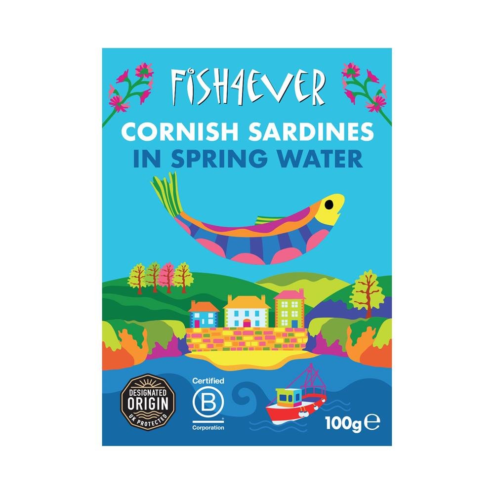 Fish4Ever Cornish Sardines in Spring Water 100g - Greenlands Health Store