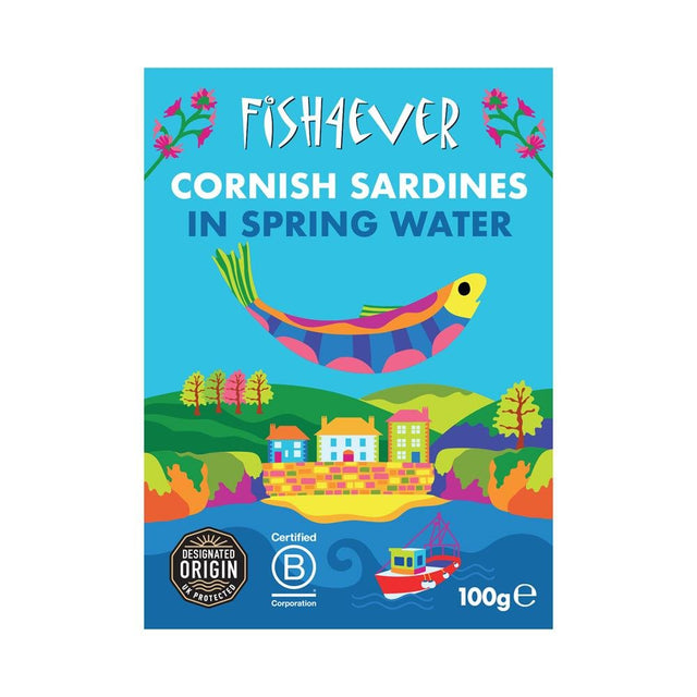 Fish4Ever Cornish Sardines in Spring Water 100g - Greenlands Health Store