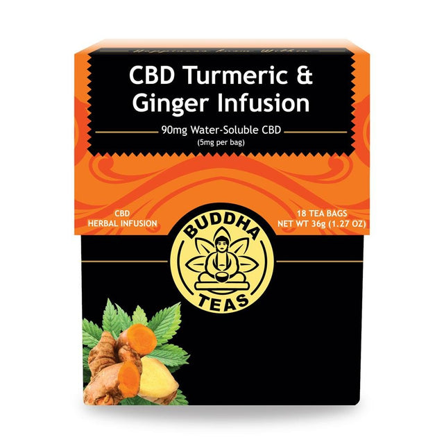 Turmeric & Ginger Tea - with CBD. 18 tea bags - Greenlands Health Store