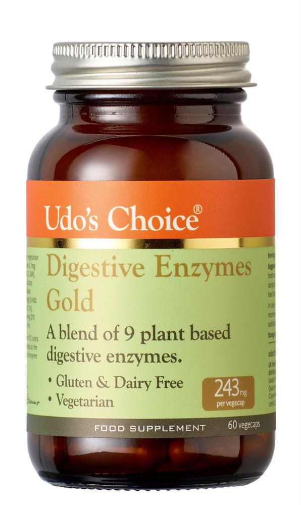 Digestive Enzyme Gold contains 9 plant based enzymes 60 caps - Greenlands Health Store