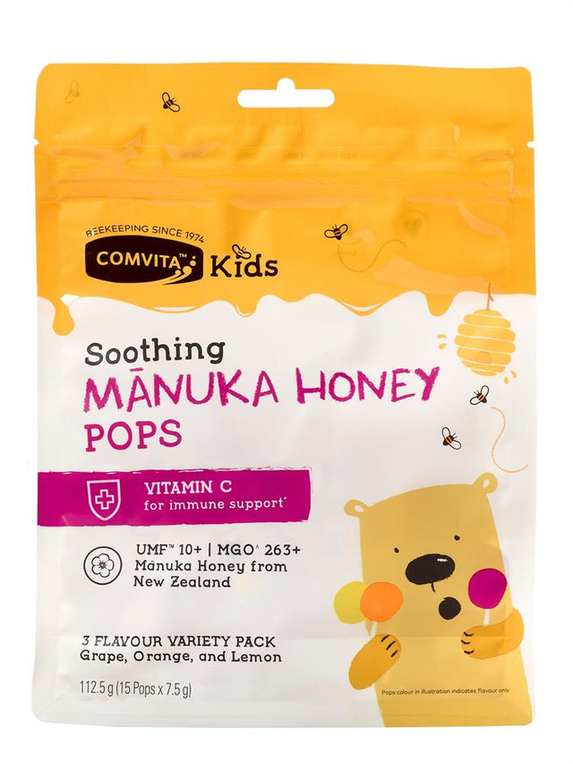 Kids Soothing Manuka 15 Pops 3 Flavours 112.5g - Greenlands Health Store