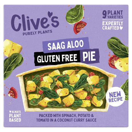Clive's (Non Organic) Gluten Free Saag Aloo Pie 235g - Greenlands Health Store