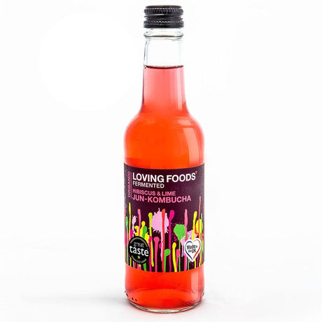 Organic Hibiscus & Lime Jun - Kombucha 330ml Bottle - Greenlands Health Store