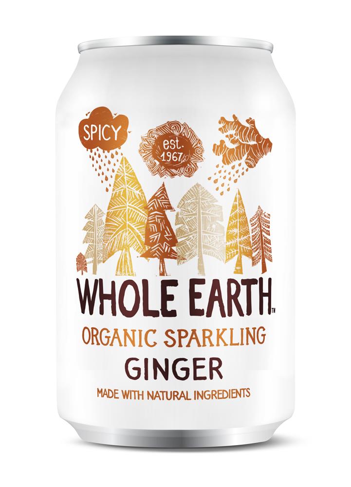 Whole Earth Lightly Sparkling Organic Ginger 330ml - Greenlands Health Store