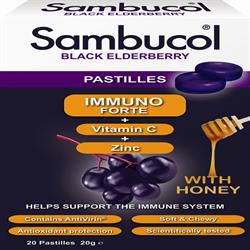 Sambucol Pastilles Immuno Forte Vitamin C and Zinc with Honey - Greenlands Health Store