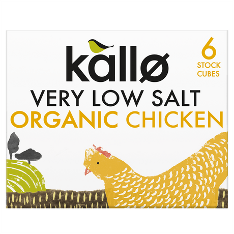 Kallo Organic Chicken Stock Cubes Very Low Salt 48g - Greenlands Health Store