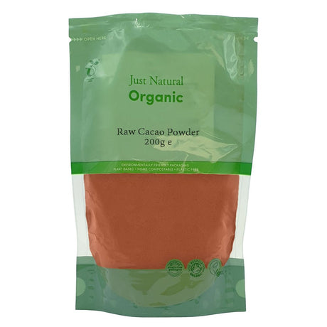 Organic Cacao Powder Raw 200g - Greenlands Health Store