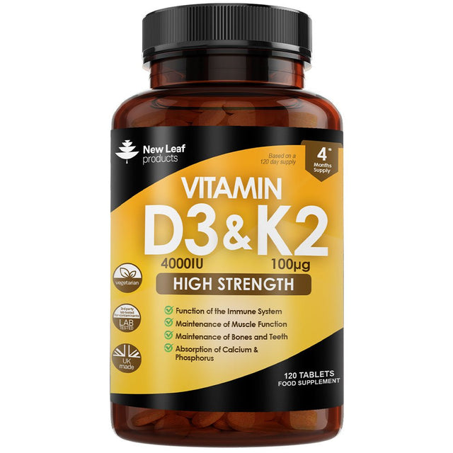 Vitamin D3 4000iu & K2 100mcg 120 Tablet - Greenlands Health Store