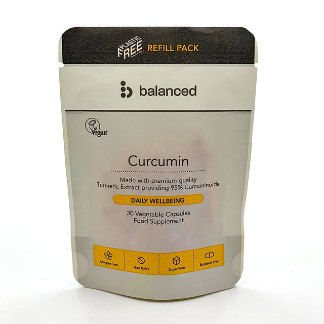 Curcumin (Turmeric Extract) 30 Veggie Caps - Refill Pouch - Greenlands Health Store