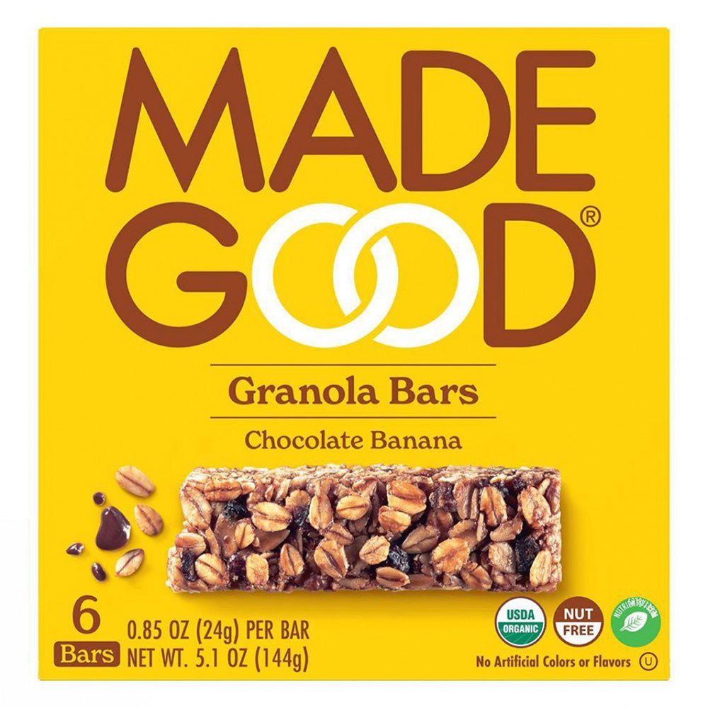 MadeGood Granola Bar Chocolate Banana 6 x 24g Multipack - Greenlands Health Store