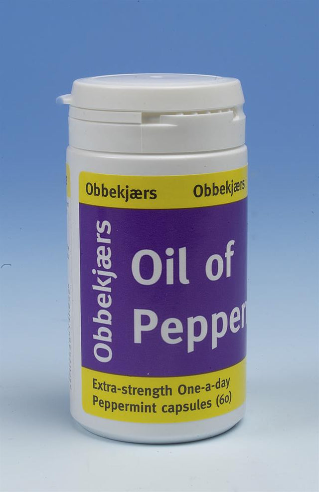 Obbekjaers Extra Strength OAD Oil of Peppermint 60 Capsules - Greenlands Health Store