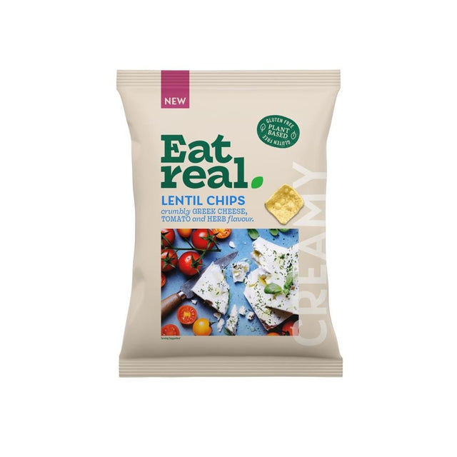 Eat Real Lentil Chips Greek Cheese Tomato & Herb 95g - Greenlands Health Store