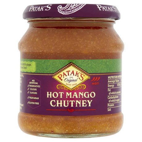 Pataks Hot Mango Chutney 340g - Greenlands Health Store
