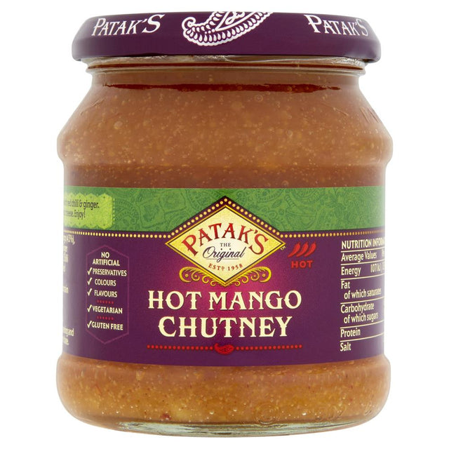 Pataks Hot Mango Chutney 340g - Greenlands Health Store