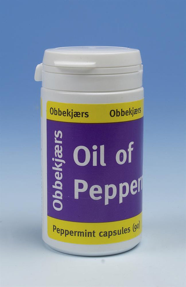 Obbekjaers Oil Of Peppermint 90 caps - Greenlands Health Store