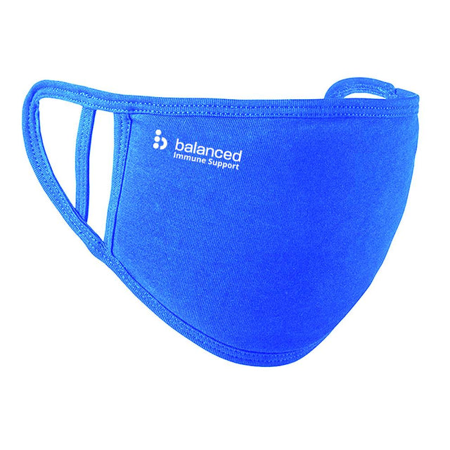 Washable Face Mask - Royal Blue dual fit 2 Ply logo right cheek - Greenlands Health Store
