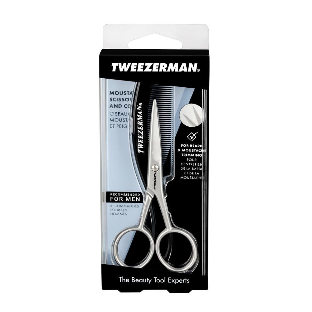 Tweezerman Moustache Scissors & Comb - Greenlands Health Store
