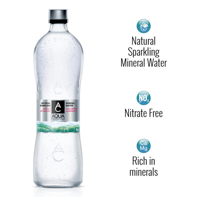 Sparkling Mineral Water 750ml GLASS Nitrate Free - Greenlands Health Store