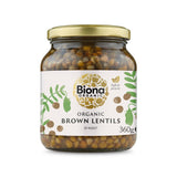 Organic Brown Lentils in Glass Jars 360g - Greenlands Health Store