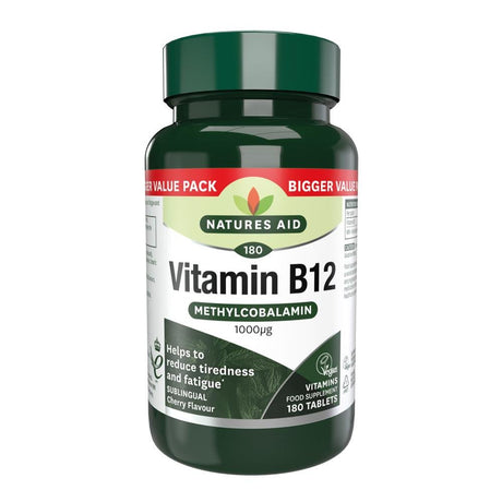 Vitamin B12 1000ug (Sublingual) - Cherry Flavour 180 tablets - Greenlands Health Store