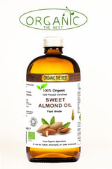 Organic Sweet Almond Oil 240 ML Cold Pressed Unrefined Certified - Greenlands Health Store