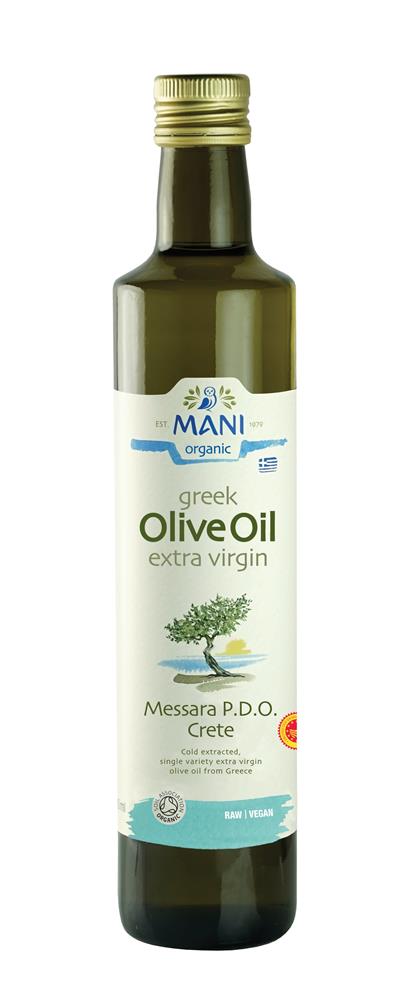 MANI Organic Kalamata Extra Virgin Olive Oil "Messara PDO" 500ml - Greenlands Health Store