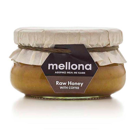 Mellona Cypriot Raw Honey with Coffee 230g - Greenlands Health Store