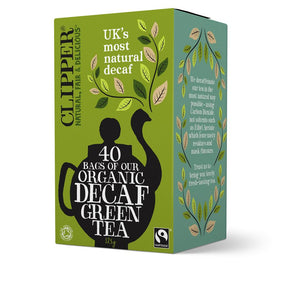 Clipper Fairtrade & Organic Decaf Green Tea Bags 40 Bags - Greenlands Health Store