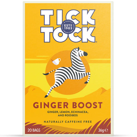 Tick Tock Wellbeing Ginger Boost Tea 20 bag - Greenlands Health Store