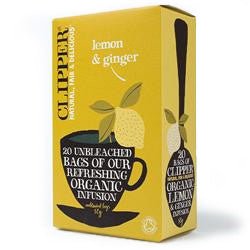 Clipper Organic Lemon & Ginger Infusion 20 bags - Greenlands Health Store