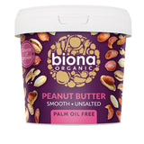 Biona Organic Peanut Butter Smooth Unsalted 1KG - Greenlands Health Store
