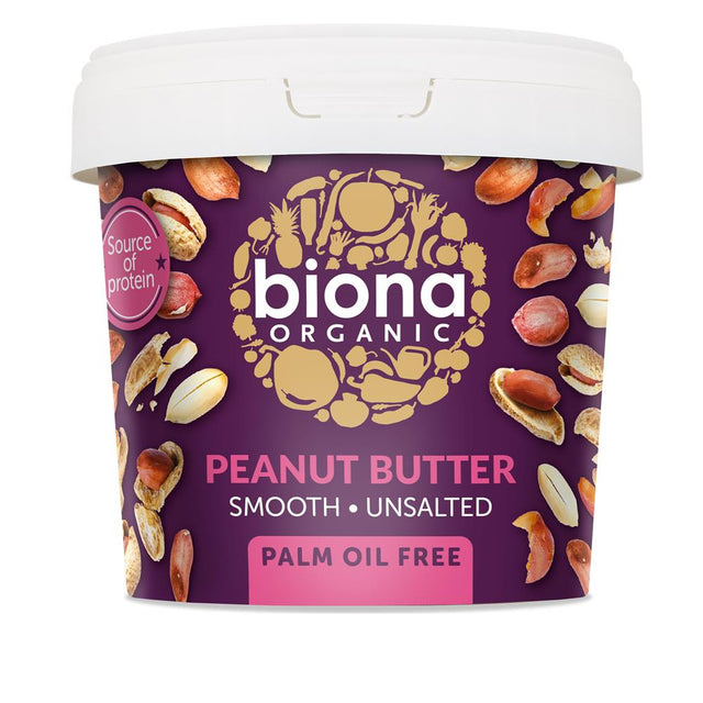 Biona Organic Peanut Butter Smooth Unsalted 1KG - Greenlands Health Store