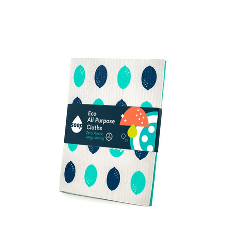 Seep Sponge Cloths Lemon Design - 2 Pack - Greenlands Health Store