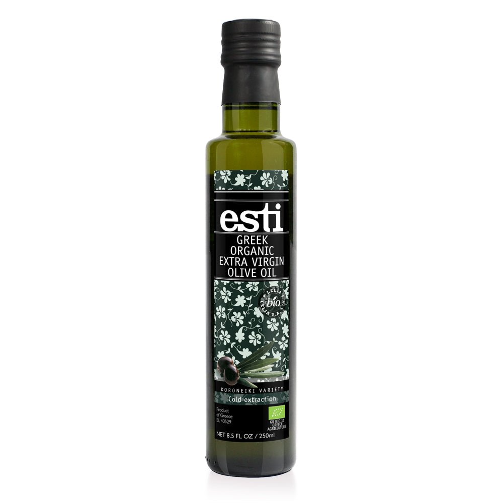 Greek Organic Extra Virgin Olive Oil 250ml Glass Bottle - Greenlands Health Store