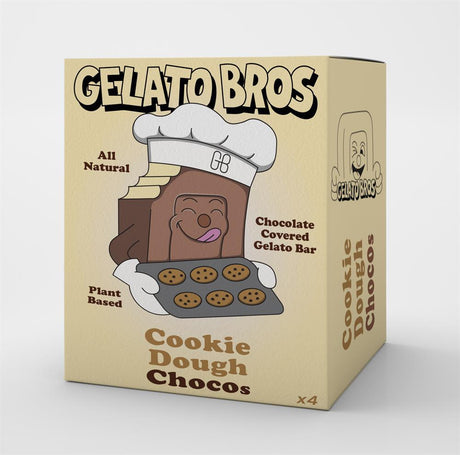 Gelato Bros Cookie Dough Chocos 4 x 50ml - Greenlands Health Store