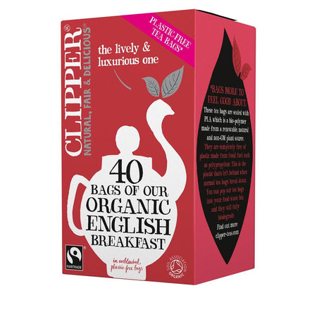 Clipper Organic & Fair Trade English Breakfast 40 Tea Bags - Greenlands Health Store
