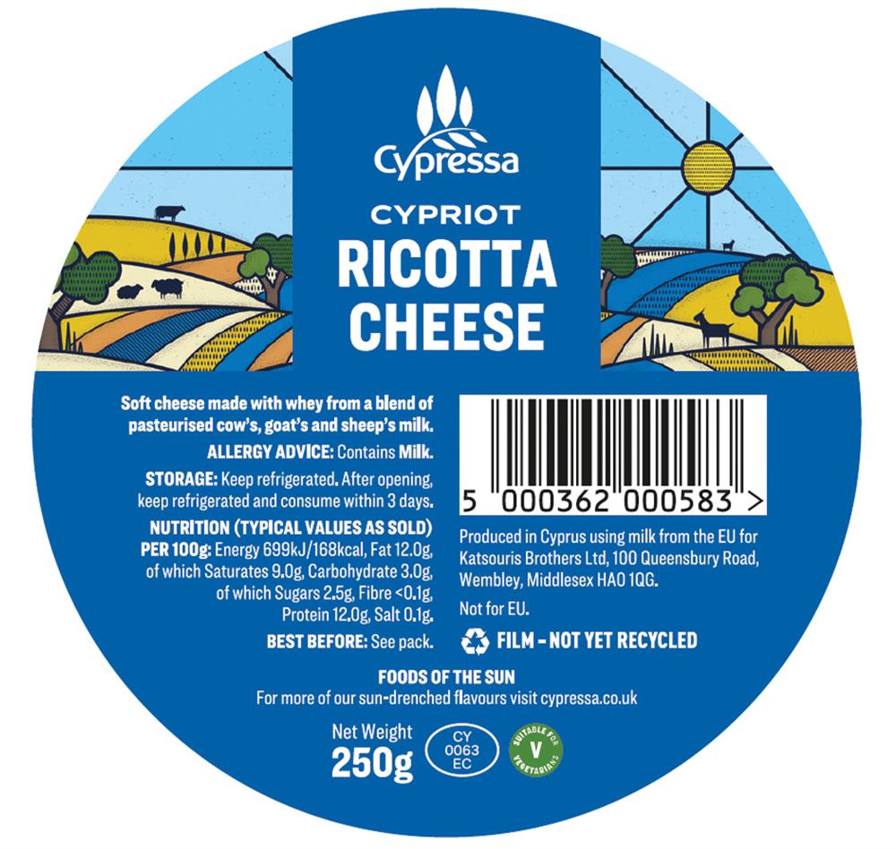 Cypressa Cypriot Ricotta 250g - Greenlands Health Store