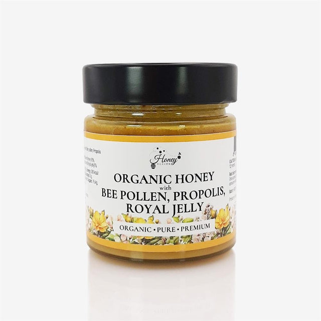 Organic Honey with Bee Pollen Propolis Royal Jelly 300g - Greenlands Health Store