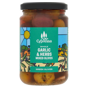 Garlic & Herb Whole Mixed Olives 315g - Greenlands Health Store
